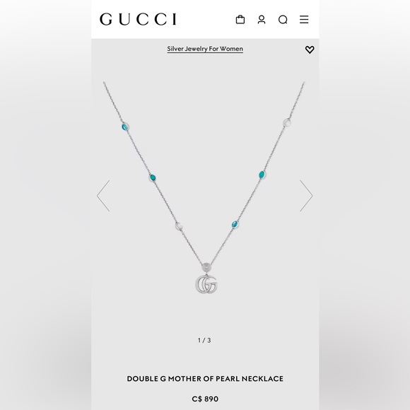 Double G Mother of Pearl Necklace Gucci - Picture 1 of 5